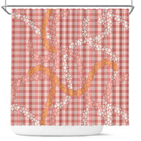 Pink Tropical Floral Palaka Shower Curtain Hawaiian Quilt Pattern LT9 Pink - Polynesian Pride