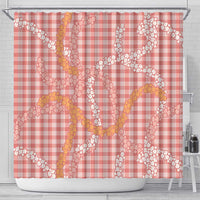Pink Tropical Floral Palaka Shower Curtain Hawaiian Quilt Pattern LT9 - Polynesian Pride