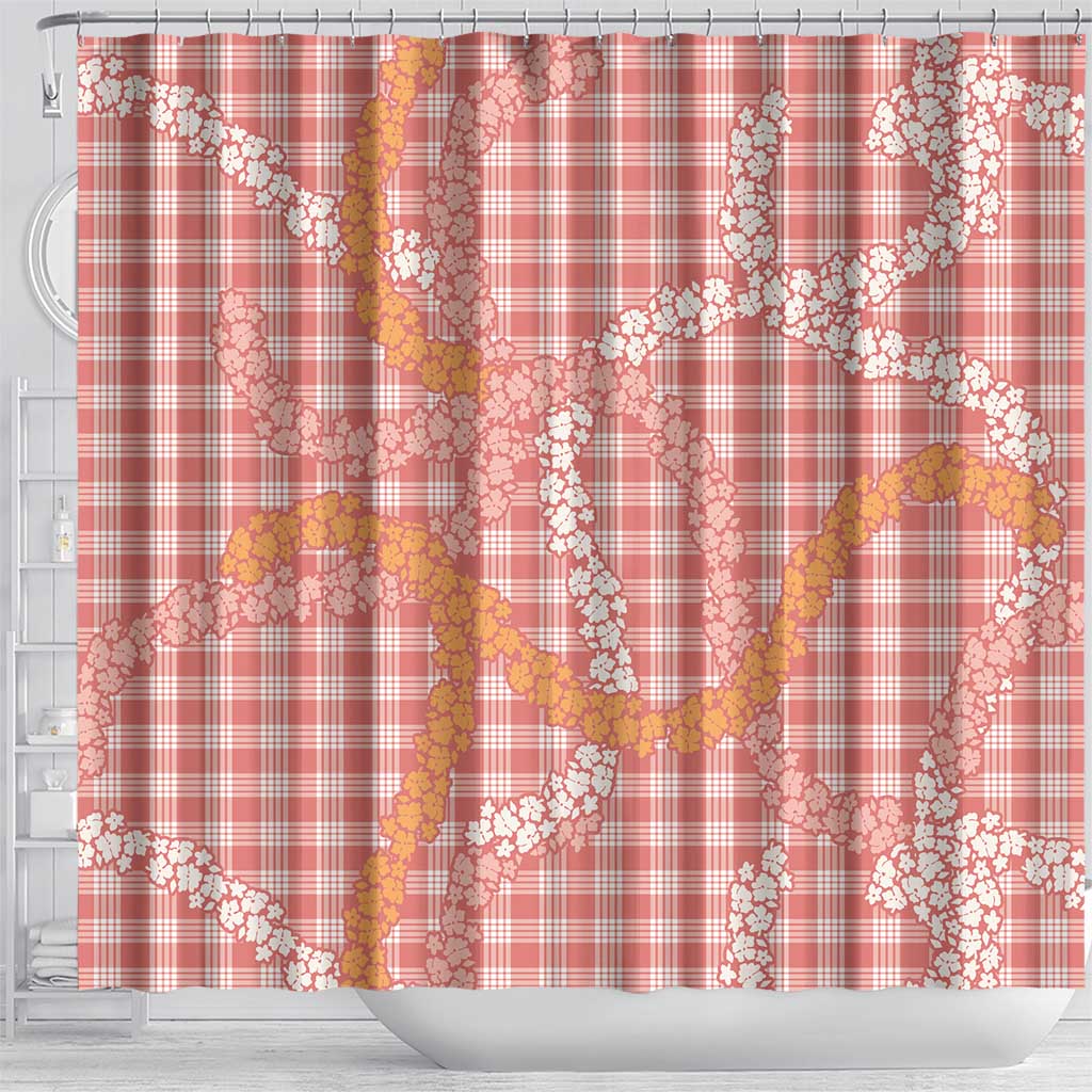 Pink Tropical Floral Palaka Shower Curtain Hawaiian Quilt Pattern LT9 - Polynesian Pride