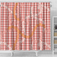 Pink Tropical Floral Palaka Shower Curtain Hawaiian Quilt Pattern LT9 - Polynesian Pride