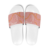 Pink Tropical Floral Palaka Slide Sandals Hawaiian Quilt Pattern LT9 Pink - Polynesian Pride