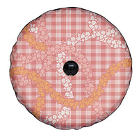 Pink Tropical Floral Palaka Spare Tire Cover Hawaiian Quilt Pattern LT9 - Polynesian Pride