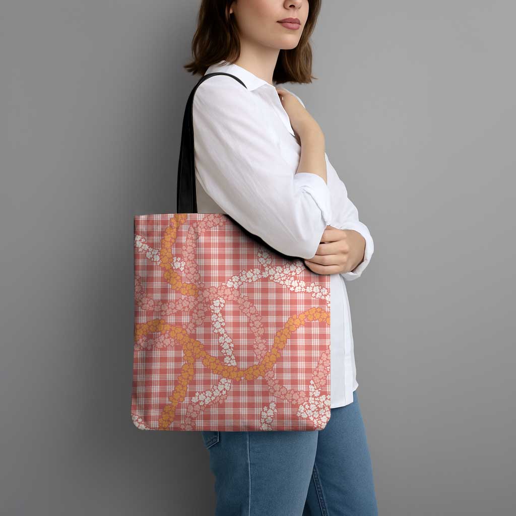 Pink Tropical Floral Palaka Tote Bag Hawaiian Quilt Pattern LT9 - Polynesian Pride