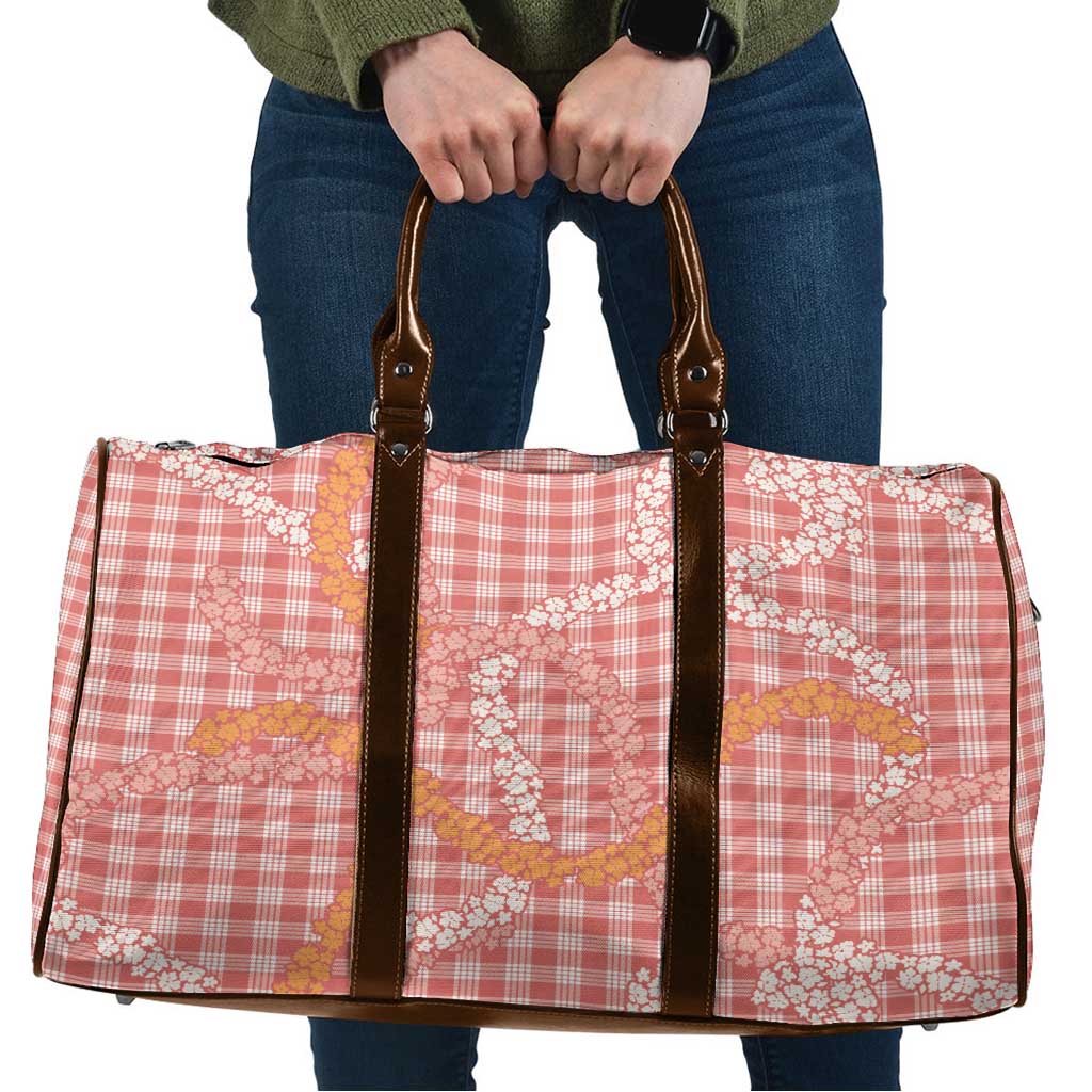 Pink Tropical Floral Palaka Travel Bag Hawaiian Quilt Pattern LT9 Pink - Polynesian Pride