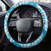 Blue Ulu Palaka Quilt Pattern Steering Wheel Cover Hawaii Culture Breadfruit LT9 - Polynesian Pride