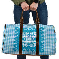Blue Ulu Palaka Quilt Pattern Travel Bag Hawaii Culture Breadfruit LT9 Blue - Polynesian Pride