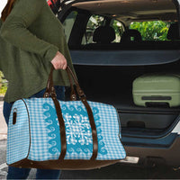 Blue Ulu Palaka Quilt Pattern Travel Bag Hawaii Culture Breadfruit LT9 - Polynesian Pride