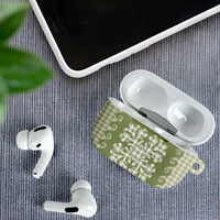 Green Ulu Palaka Quilt Pattern AirPods Case Hawaii Culture Breadfruit LT9 - Polynesian Pride