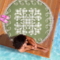 Green Ulu Palaka Quilt Pattern Beach Blanket Hawaii Culture Breadfruit LT9 - Polynesian Pride