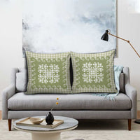 Green Ulu Palaka Quilt Pattern Pillow Cover Hawaii Culture Breadfruit LT9 - Polynesian Pride