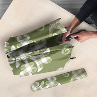 Green Ulu Palaka Quilt Pattern Umbrella Hawaii Culture Breadfruit LT9 - Polynesian Pride