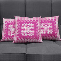 Pink Ulu Palaka Quilt Pattern Pillow Cover Hawaii Culture Breadfruit LT9 - Polynesian Pride