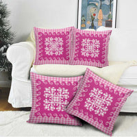 Pink Ulu Palaka Quilt Pattern Pillow Cover Hawaii Culture Breadfruit LT9 - Polynesian Pride
