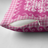 Pink Ulu Palaka Quilt Pattern Pillow Cover Hawaii Culture Breadfruit LT9 - Polynesian Pride