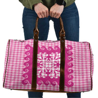 Pink Ulu Palaka Quilt Pattern Travel Bag Hawaii Culture Breadfruit LT9 Pink - Polynesian Pride