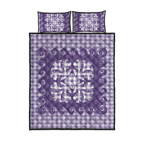 Purple Ulu Palaka Quilt Pattern Quilt Bed Set Hawaii Culture Breadfruit LT9 - Polynesian Pride