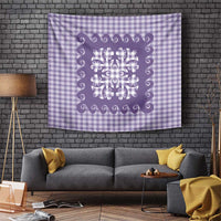 Purple Ulu Palaka Quilt Pattern Tapestry Hawaii Culture Breadfruit LT9 Purple - Polynesian Pride