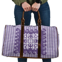 Purple Ulu Palaka Quilt Pattern Travel Bag Hawaii Culture Breadfruit LT9 Purple - Polynesian Pride