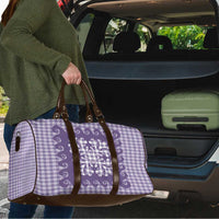Purple Ulu Palaka Quilt Pattern Travel Bag Hawaii Culture Breadfruit LT9 - Polynesian Pride
