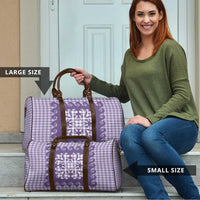 Purple Ulu Palaka Quilt Pattern Travel Bag Hawaii Culture Breadfruit LT9 - Polynesian Pride