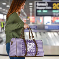 Purple Ulu Palaka Quilt Pattern Travel Bag Hawaii Culture Breadfruit LT9 - Polynesian Pride