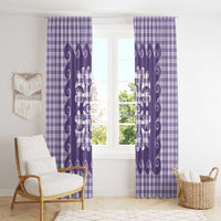Purple Ulu Palaka Quilt Pattern Window Curtain Hawaii Culture Breadfruit LT9 - Polynesian Pride