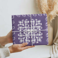 Purple Ulu Palaka Quilt Pattern Wrapping Paper Hawaii Culture Breadfruit LT9 - Polynesian Pride