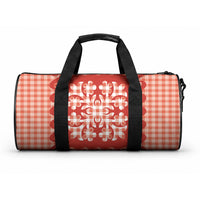 Red Ulu Palaka Quilt Pattern Duffle Bag Hawaii Culture Breadfruit LT9 One size Red - Polynesian Pride