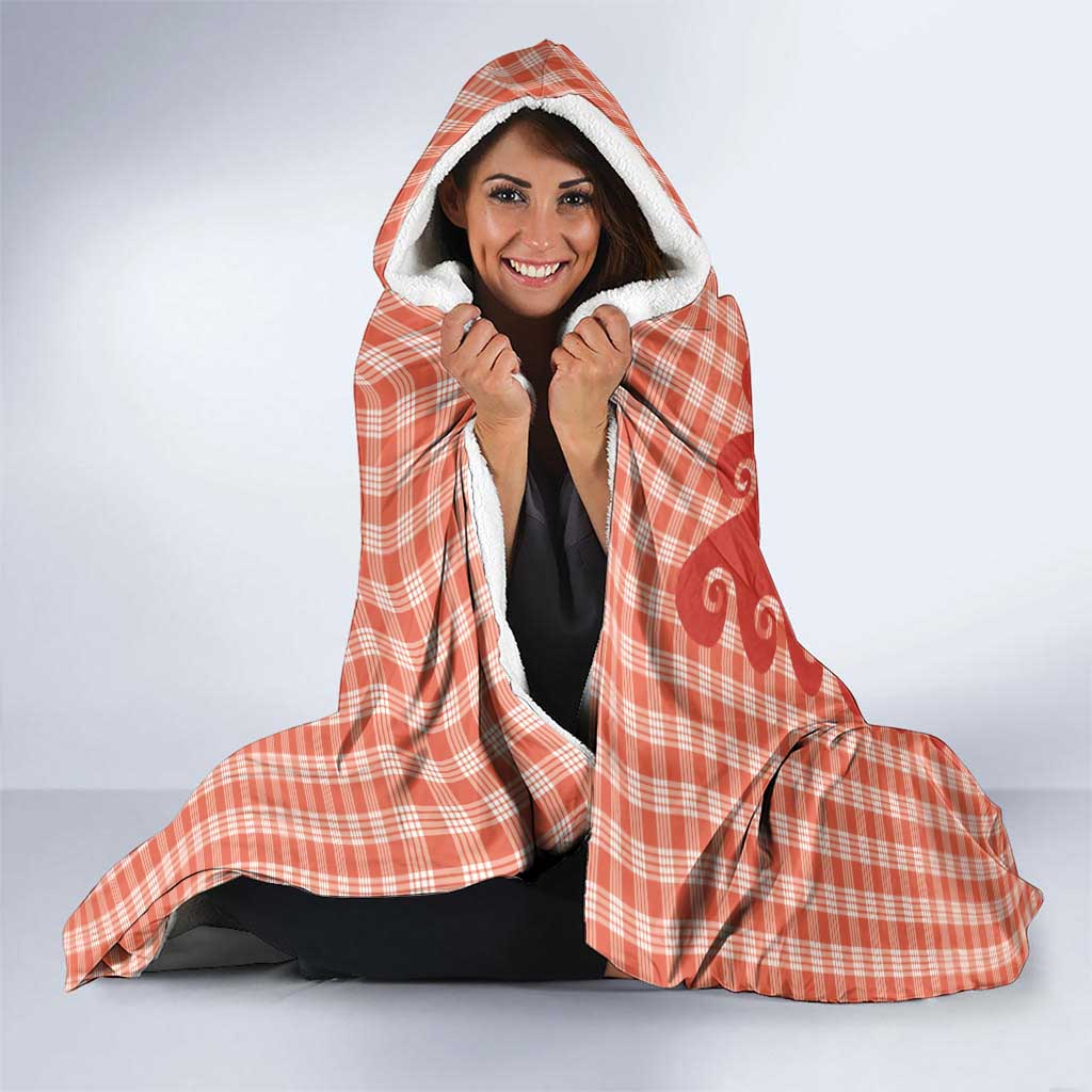 Red Ulu Palaka Quilt Pattern Hooded Blanket Hawaii Culture Breadfruit LT9 - Polynesian Pride
