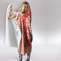 Red Ulu Palaka Quilt Pattern Hooded Blanket Hawaii Culture Breadfruit LT9 - Polynesian Pride