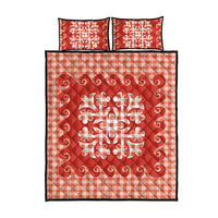 Red Ulu Palaka Quilt Pattern Quilt Bed Set Hawaii Culture Breadfruit LT9 - Polynesian Pride