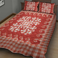 Red Ulu Palaka Quilt Pattern Quilt Bed Set Hawaii Culture Breadfruit LT9 - Polynesian Pride