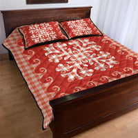 Red Ulu Palaka Quilt Pattern Quilt Bed Set Hawaii Culture Breadfruit LT9 - Polynesian Pride