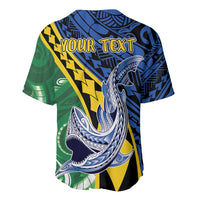 Personalised Crocodile and Shark Solomon Islands Baseball Jersey Polynesian Tribal Tattoo LT9 - Polynesian Pride