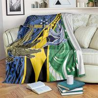 Personalised Crocodile and Shark Solomon Islands Blanket Polynesian Tribal Tattoo LT9 Green - Polynesian Pride