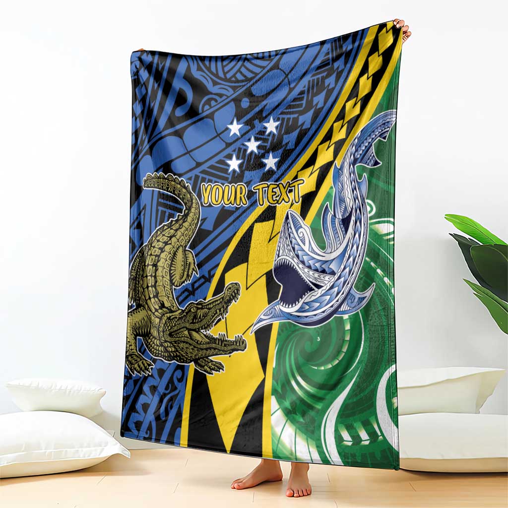 Personalised Crocodile and Shark Solomon Islands Blanket Polynesian Tribal Tattoo LT9 - Polynesian Pride