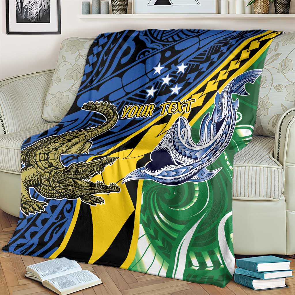 Personalised Crocodile and Shark Solomon Islands Blanket Polynesian Tribal Tattoo LT9 - Polynesian Pride