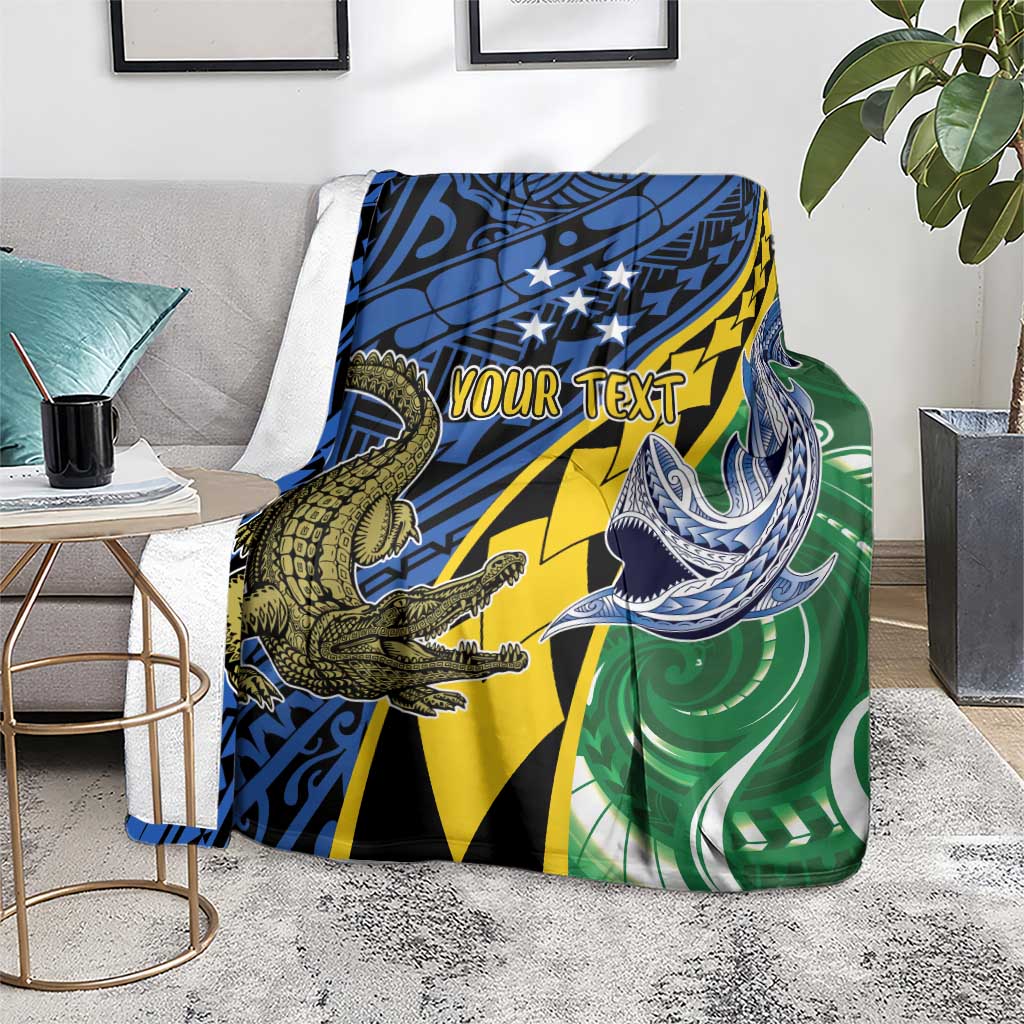 Personalised Crocodile and Shark Solomon Islands Blanket Polynesian Tribal Tattoo LT9 - Polynesian Pride