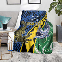 Personalised Crocodile and Shark Solomon Islands Blanket Polynesian Tribal Tattoo LT9 - Polynesian Pride