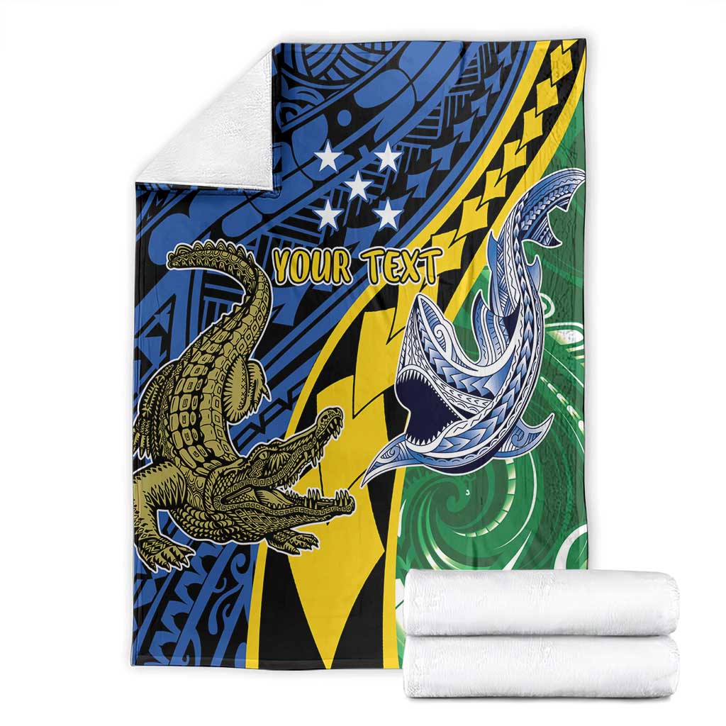 Personalised Crocodile and Shark Solomon Islands Blanket Polynesian Tribal Tattoo LT9 - Polynesian Pride