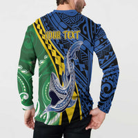 Personalised Crocodile and Shark Solomon Islands Button Sweatshirt Polynesian Tribal Tattoo LT9 - Polynesian Pride