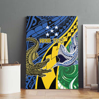 Personalised Crocodile and Shark Solomon Islands Canvas Wall Art Polynesian Tribal Tattoo LT9 - Polynesian Pride