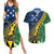 Personalised Crocodile and Shark Solomon Islands Couples Matching Summer Maxi Dress and Hawaiian Shirt Polynesian Tribal Tattoo