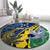 Personalised Crocodile and Shark Solomon Islands Round Carpet Polynesian Tribal Tattoo