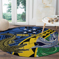Personalised Crocodile and Shark Solomon Islands Round Carpet Polynesian Tribal Tattoo LT9 - Polynesian Pride