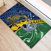 Personalised Crocodile and Shark Solomon Islands Rubber Doormat Polynesian Tribal Tattoo LT9 - Polynesian Pride
