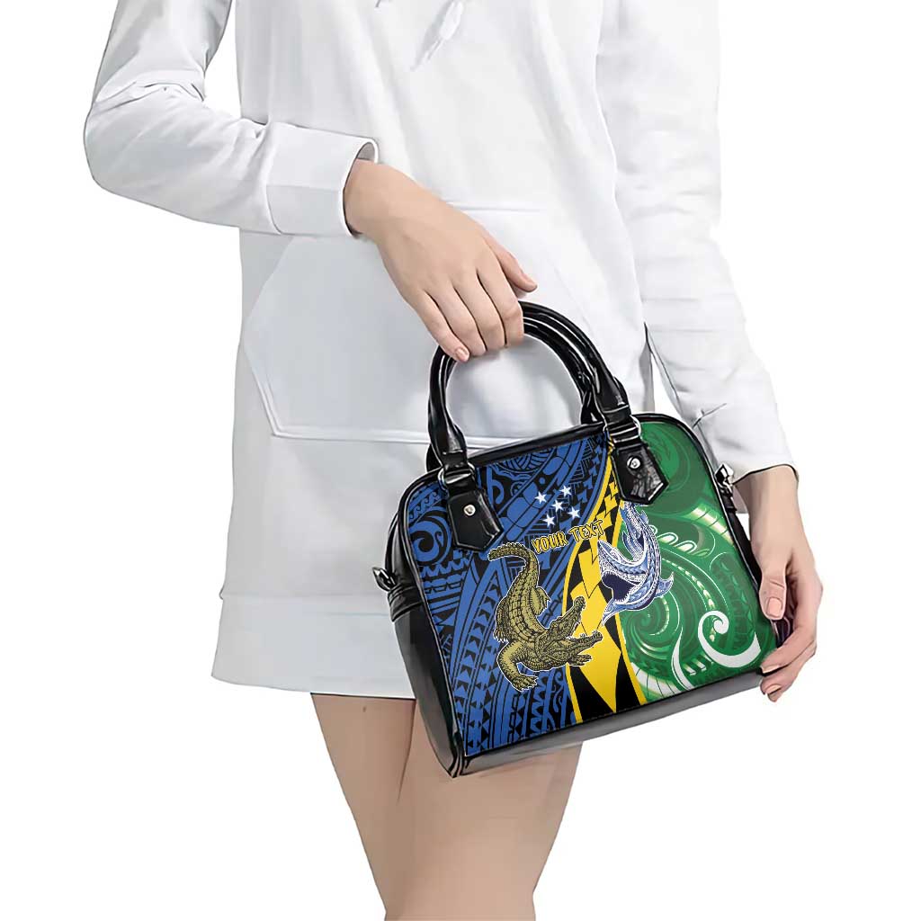 Personalised Crocodile and Shark Solomon Islands Shoulder Handbag Polynesian Tribal Tattoo LT9 - Polynesian Pride
