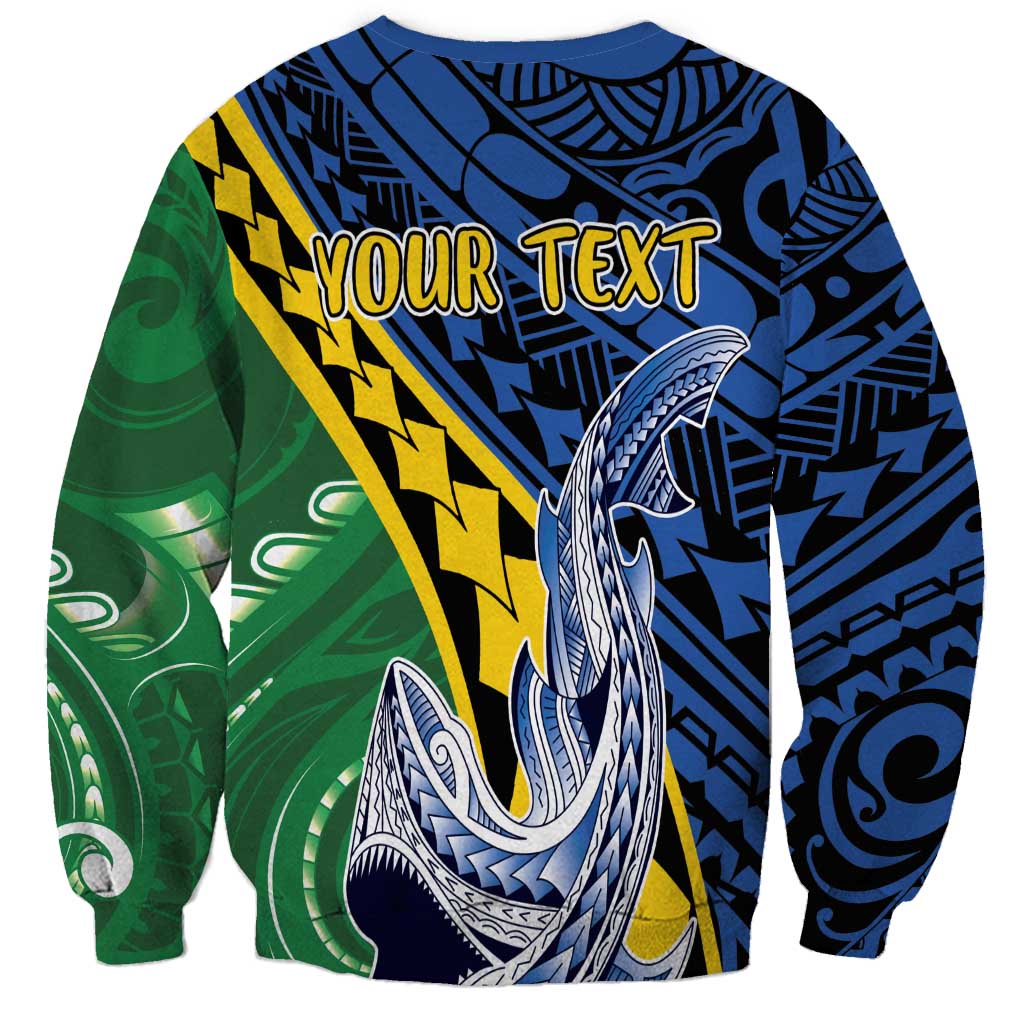 Personalised Crocodile and Shark Solomon Islands Sweatshirt Polynesian Tribal Tattoo LT9 - Polynesian Pride