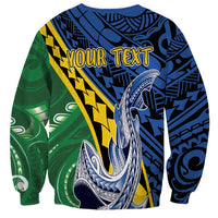 Personalised Crocodile and Shark Solomon Islands Sweatshirt Polynesian Tribal Tattoo LT9 - Polynesian Pride