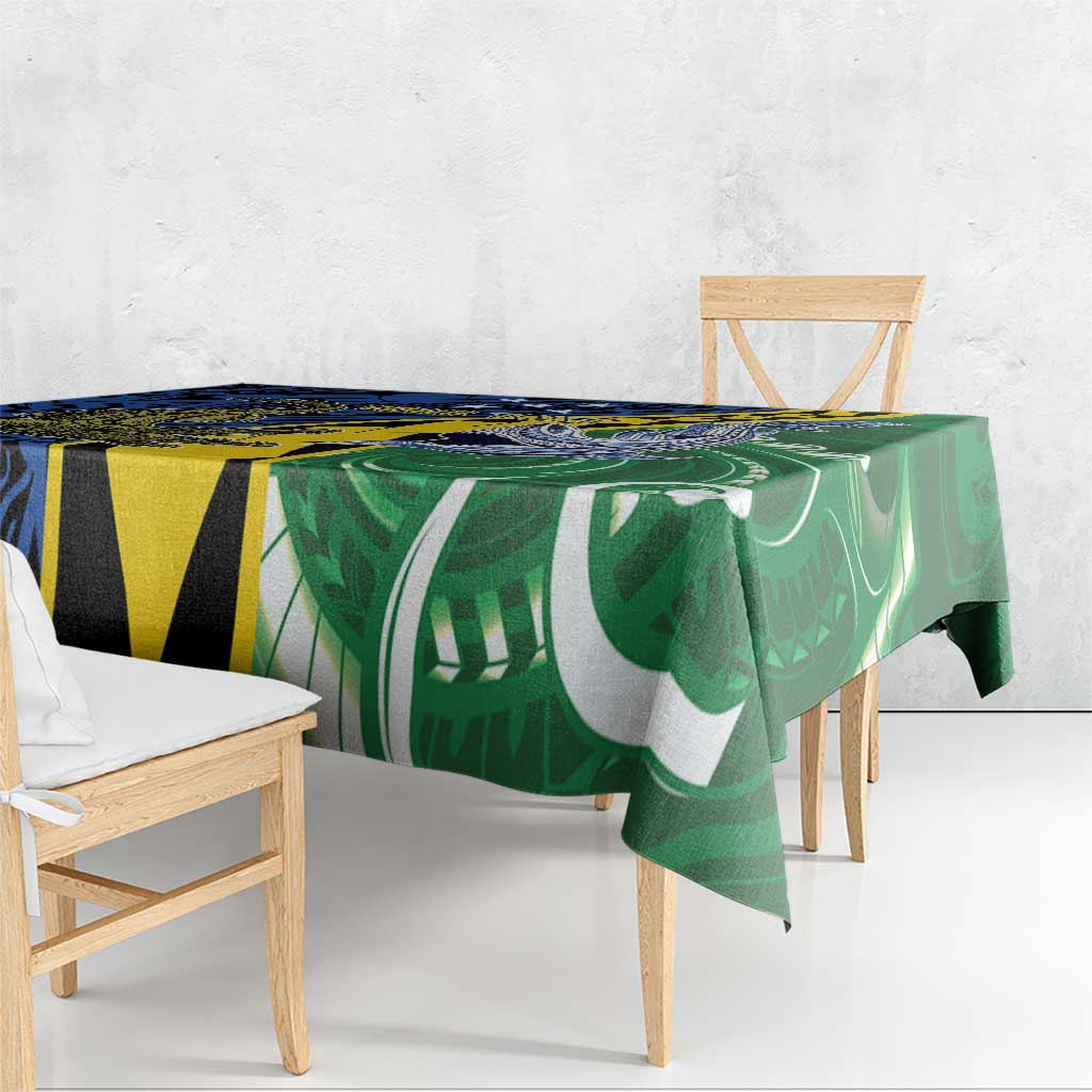 Personalised Crocodile and Shark Solomon Islands Tablecloth Polynesian Tribal Tattoo LT9 - Polynesian Pride